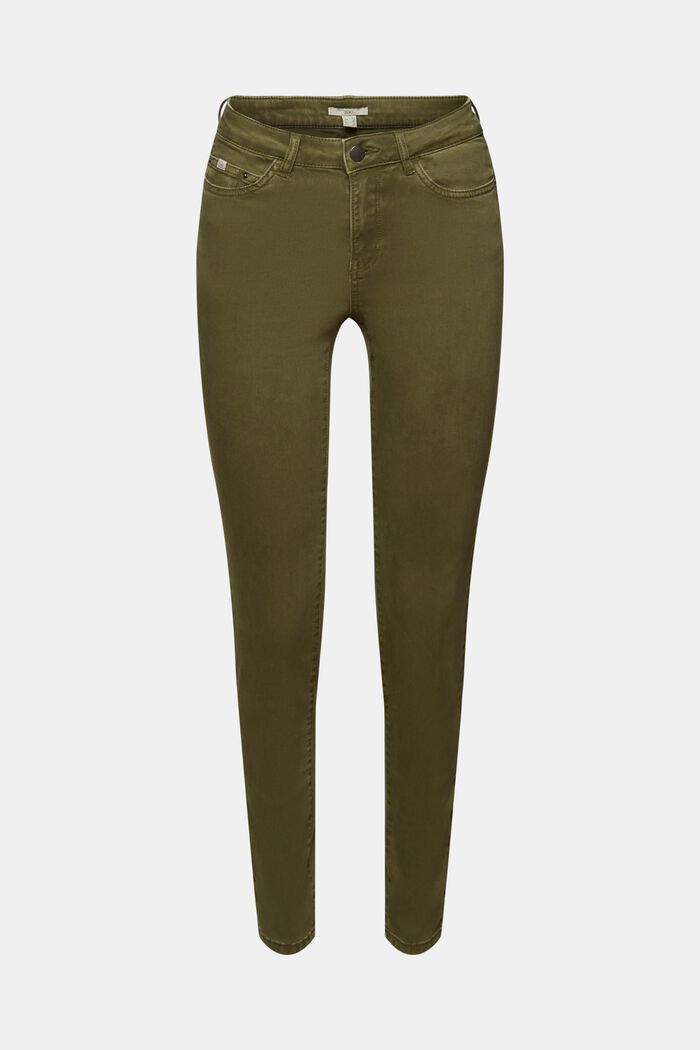 Pantaloni stretch con cotone biologico, KHAKI GREEN, detail image number 7