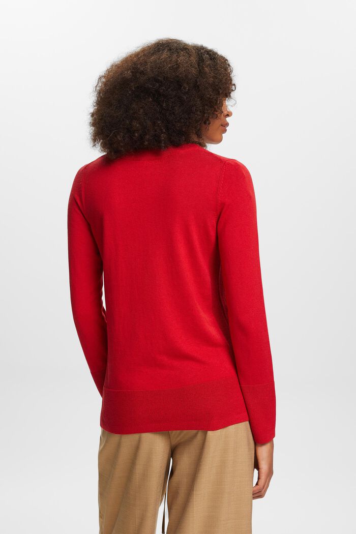 Pullover in maglia sottile, DARK RED, detail image number 3