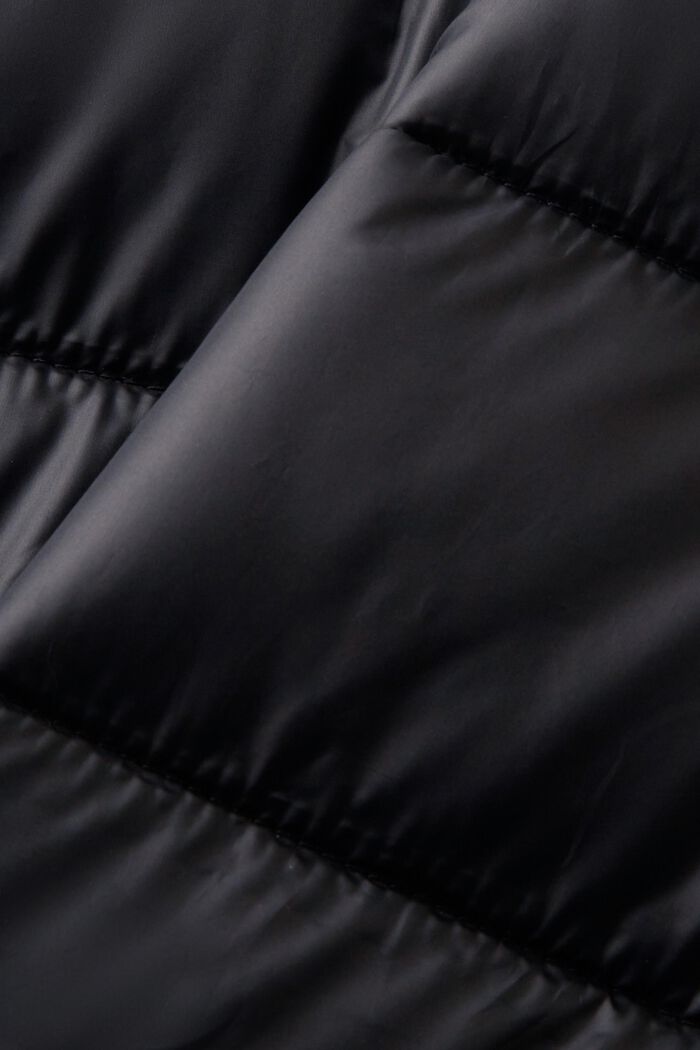 Riciclato: cappotto trapuntato con risvolto, BLACK, detail image number 5