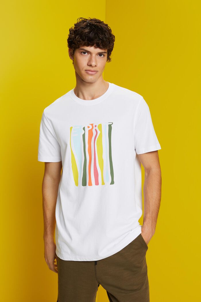 T-shirt in jersey con stampa, 100% cotone, WHITE, detail image number 0