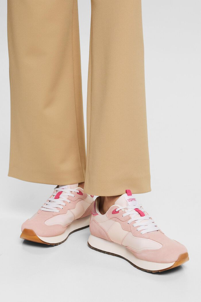 Sneakers in pelle con plateau, PASTEL PINK, detail image number 6