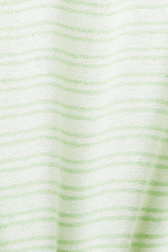 T-shirt in misto cotone e lino, CITRUS GREEN, detail image number 6