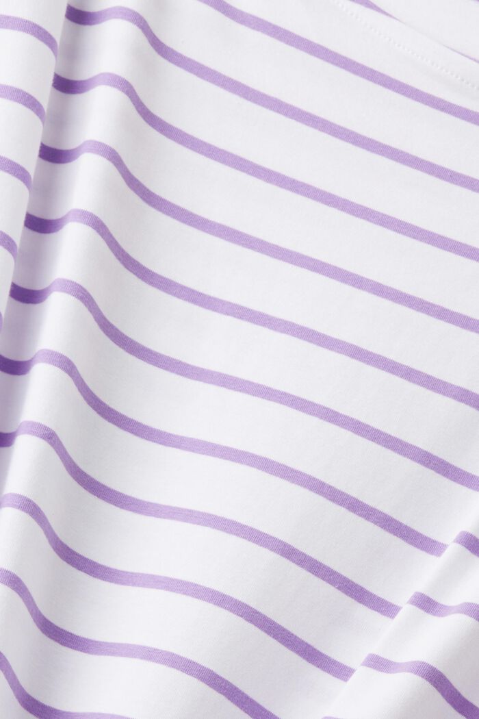 T-shirt in cotone a righe, PURPLE, detail image number 4