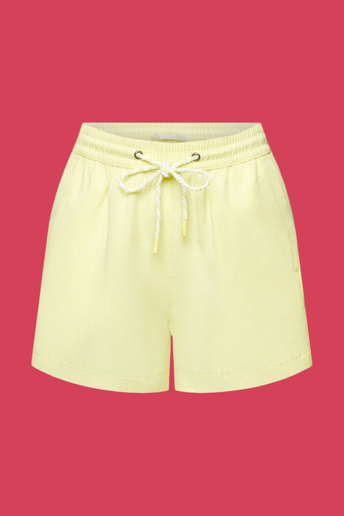Pantaloncini con elastico e coulisse in vita, YELLOW, detail image number 8