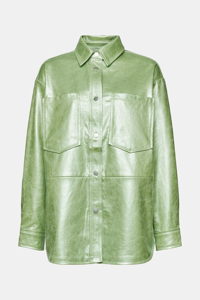 Camicia in similpelle metallizzata, LIGHT AQUA GREEN, detail image number 6