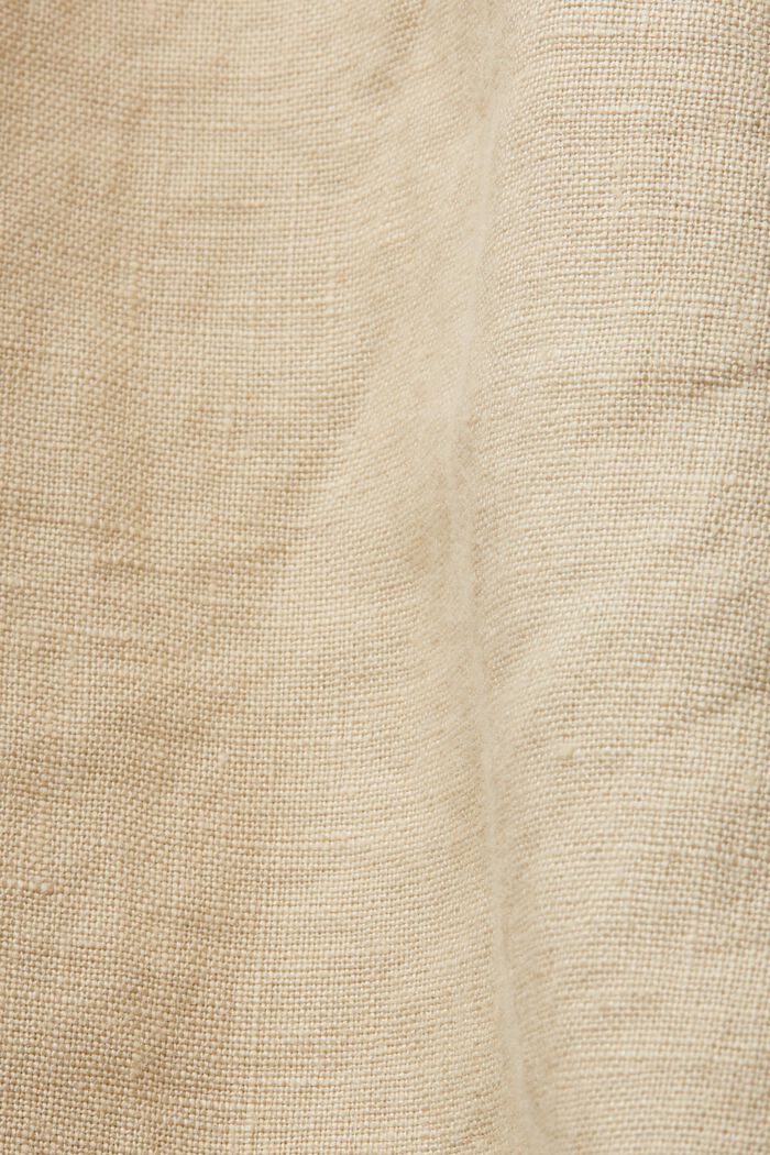 Camicia a maniche corte in lino, SAND, detail image number 4