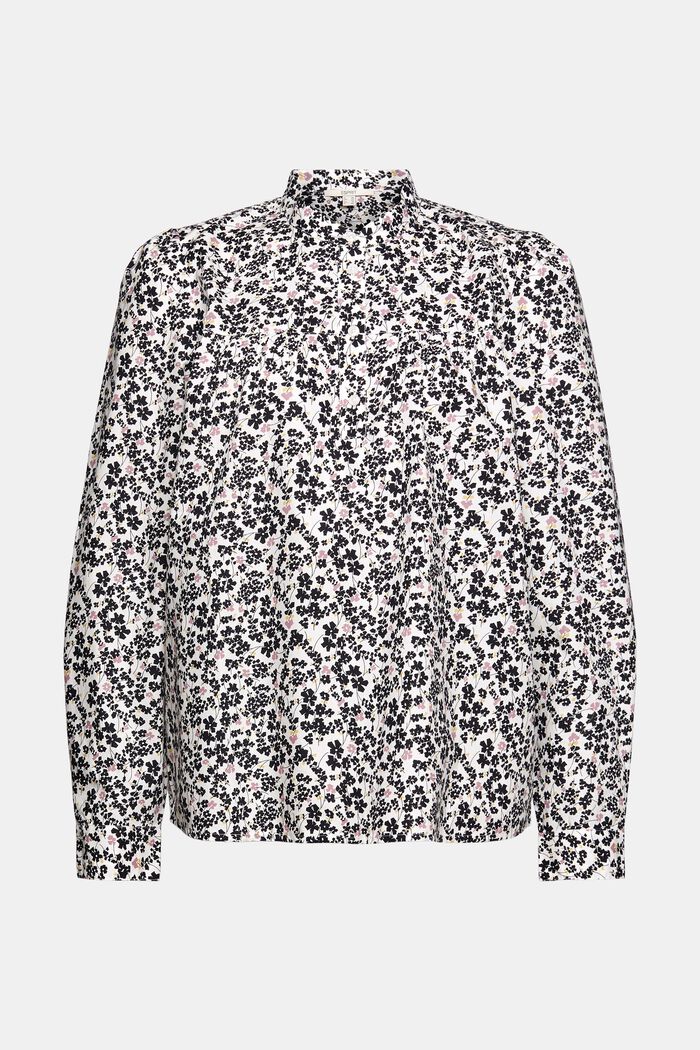 Camicia blusata con stampa, 100% cotone, OFF WHITE, detail image number 5