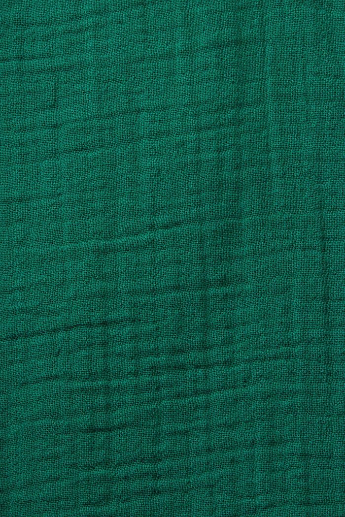 Blusa in cotone garzato con bordo arricciato, DARK GREEN, detail image number 4