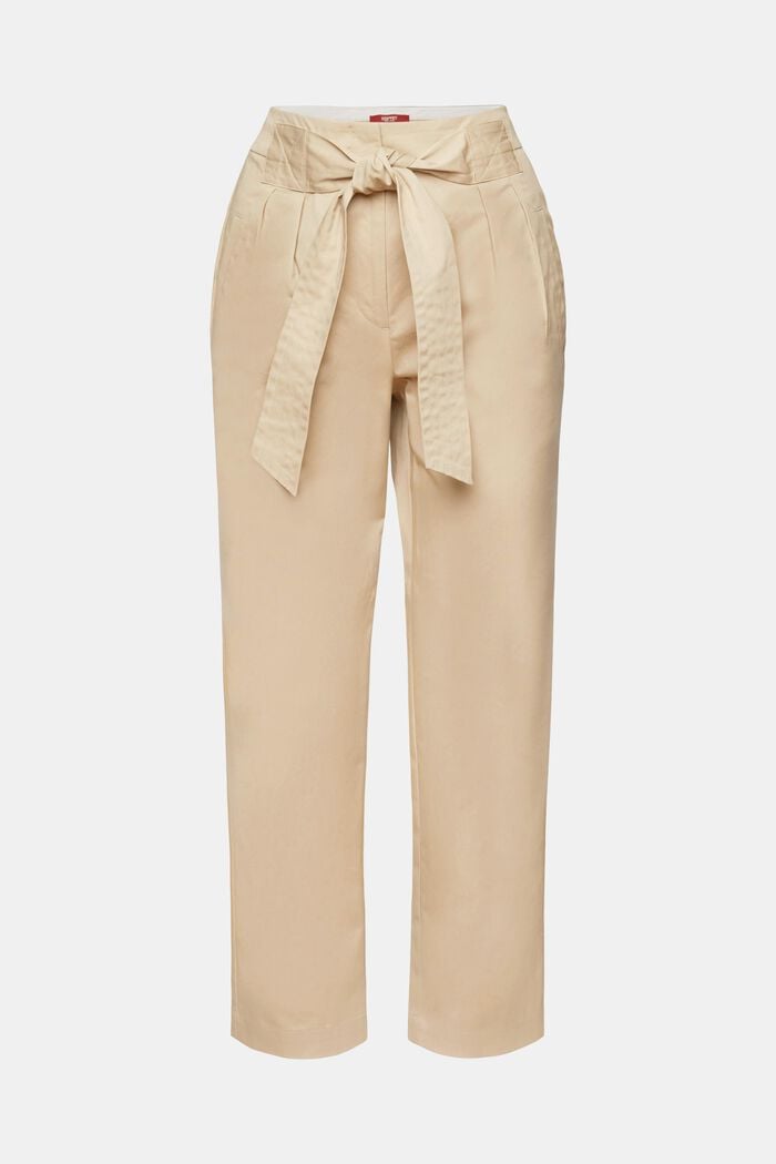 Pantaloni chino con cintura fissa, 100% cotone, SAND, detail image number 7
