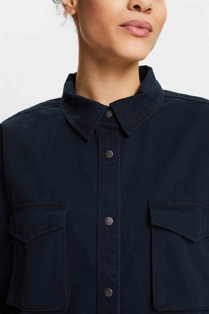 Camicia blusata a maniche lunghe, BLACK, detail image number 3