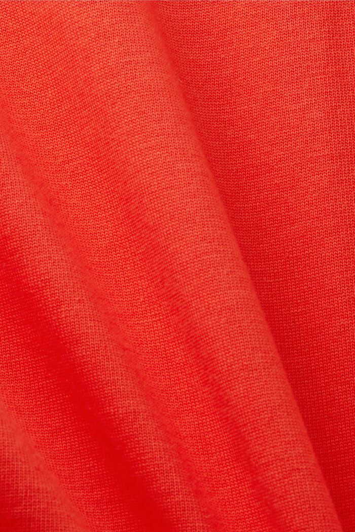 T-shirt in cotone biologico con stampa geometrica, ORANGE RED, detail image number 5