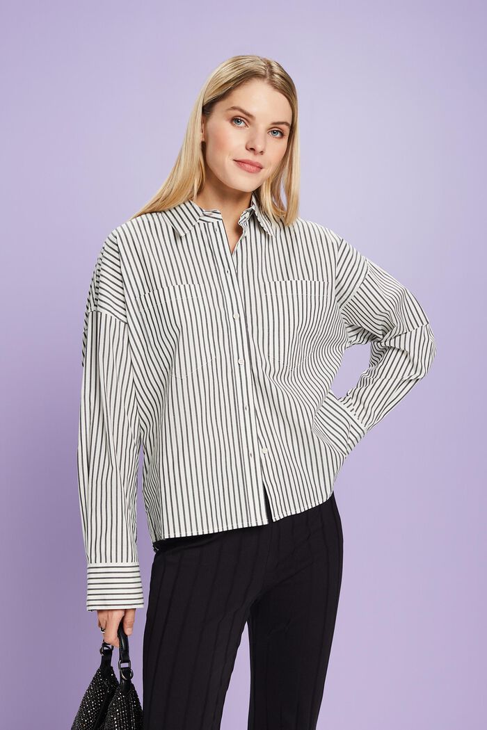 Camicia button-down a righe, BLACK, detail image number 0