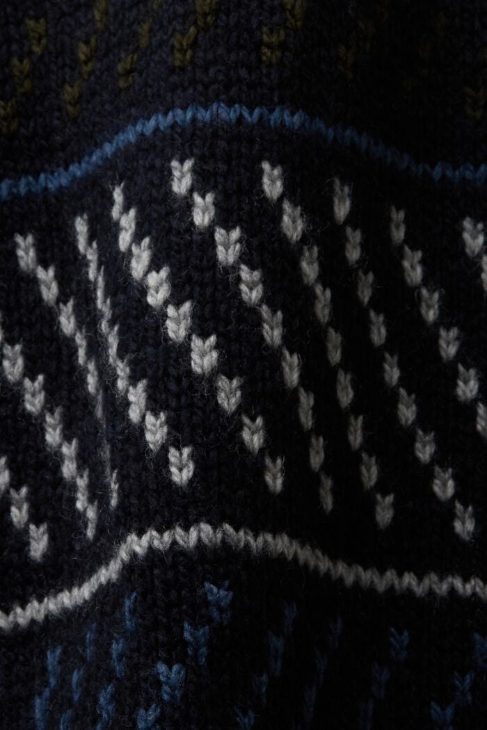 Pullover a fantasia in misto lana, NAVY, detail image number 5