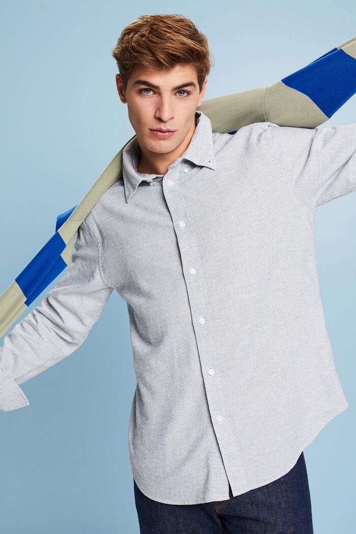 Camicia in cotone a quadretti dalla vestibilità regular, WHITE, detail image number 4
