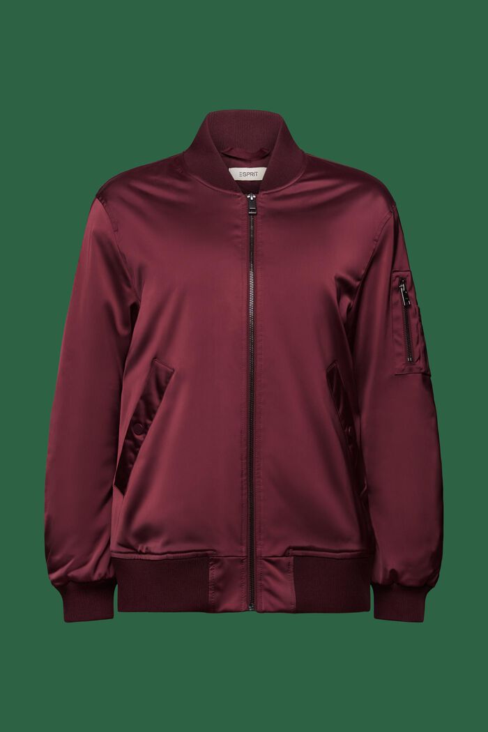 Giacca bomber in raso, BORDEAUX RED, detail image number 5