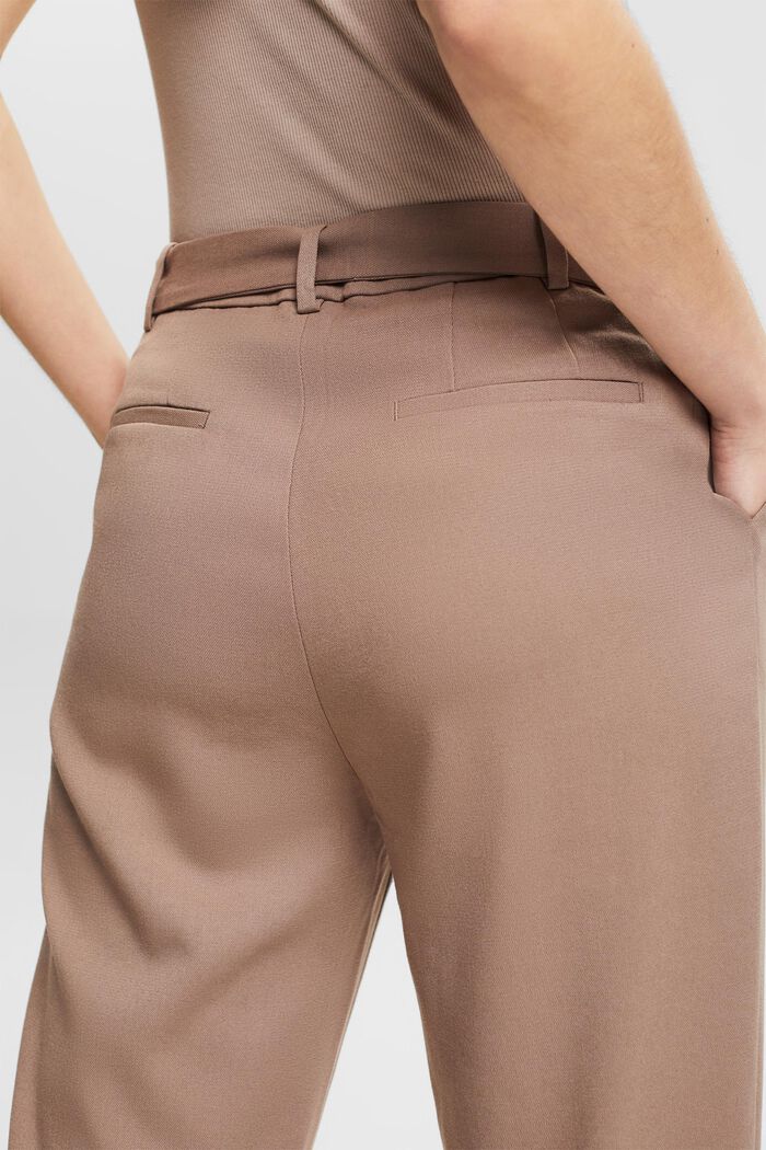 Pantaloni chino a vita alta con cintura, TAUPE, detail image number 4