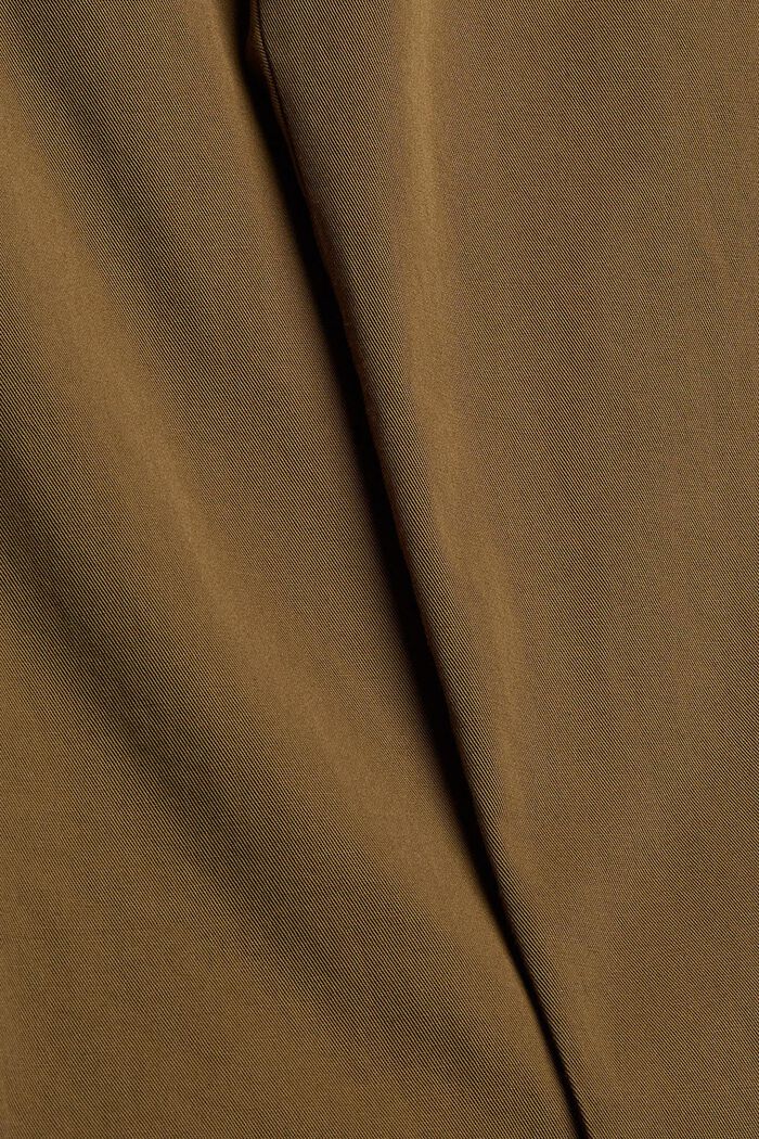 Pantaloni con pieghe in vita e cintura, cotone Pima, KHAKI GREEN, detail image number 1