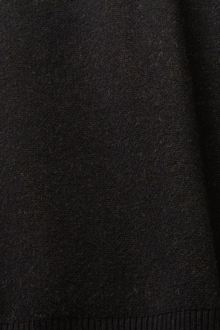 Minigonna in maglia con motivo jacquard floreale, BLACK, detail image number 5