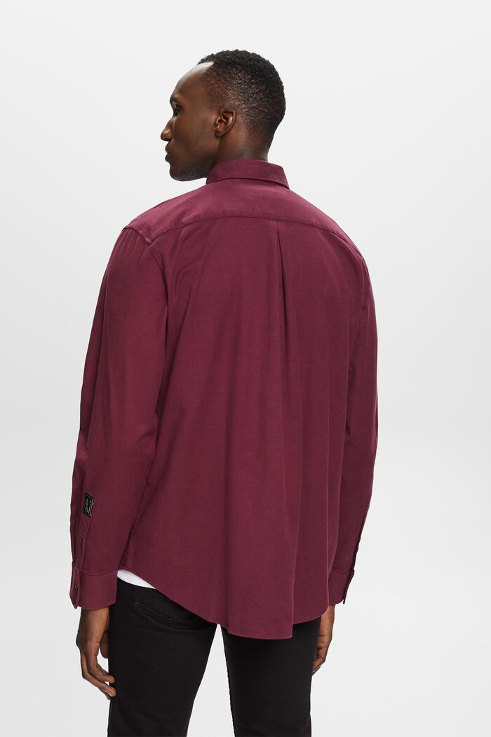 Camicia in twill regular fit, AUBERGINE, detail image number 4