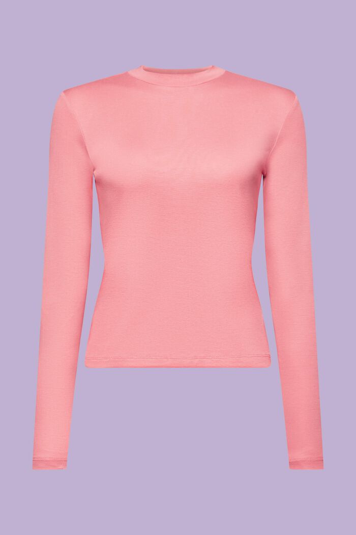 Top a maniche lunghe in jersey di cotone, PINK, detail image number 7