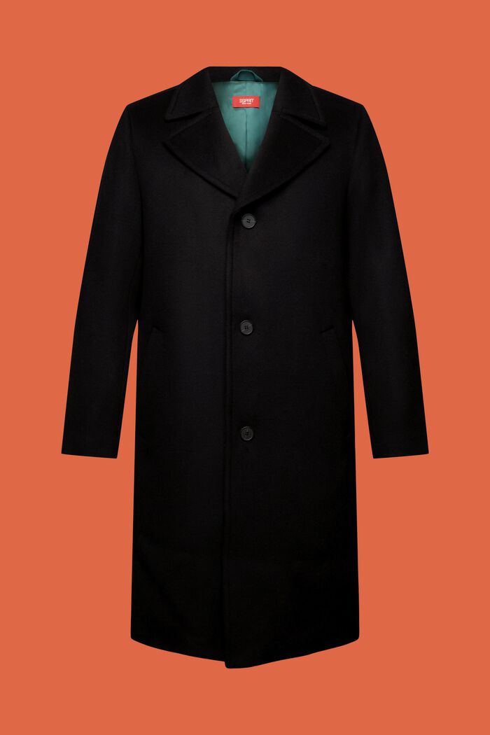 Cappotto in misto lana, BLACK, detail image number 6