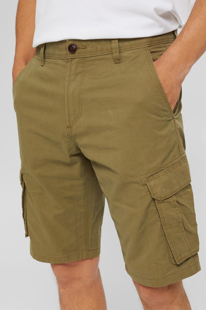 Pantaloncini stile cargo in 100% cotone, OLIVE, detail image number 2