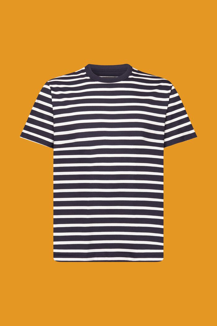 T-shirt a righe in cotone sostenibile, NAVY, detail image number 6
