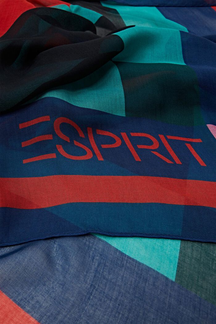 Sciarpa leggera con logo, BLUE, detail image number 1