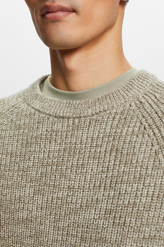 Pullover di cotone in maglia a coste, DUSTY GREEN, detail image number 2