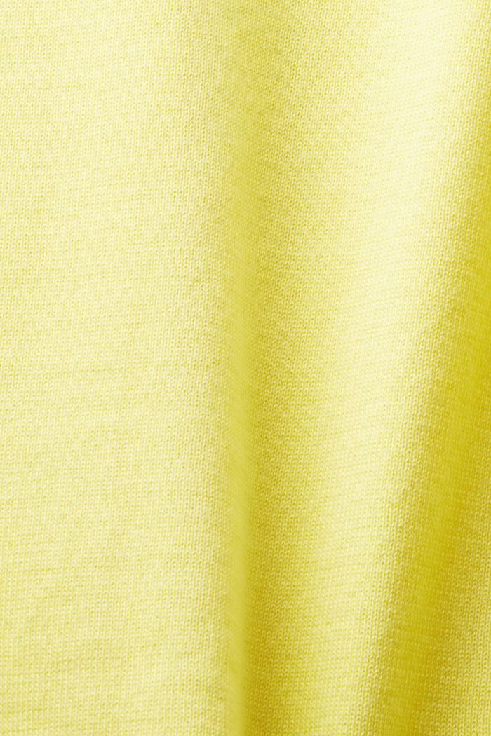 Cardigan in cotone con scollo a V, PASTEL YELLOW, detail image number 4
