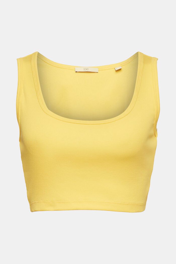 Top cropped con effetto a coste, YELLOW, detail image number 6