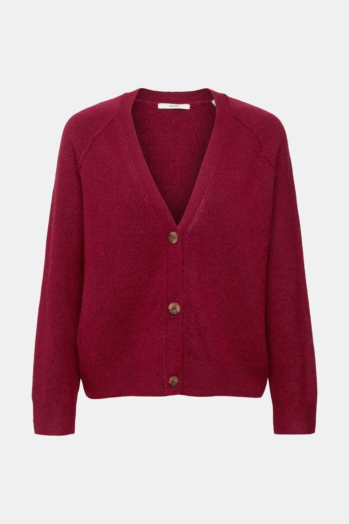 Cardigan in misto lana, CHERRY RED, detail image number 2