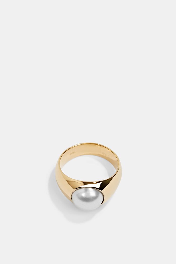Anello con perla, acciaio inossidabile, GOLD, detail image number 0