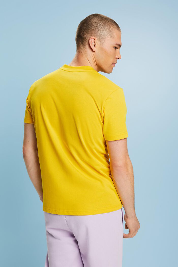 T-shirt unisex in jersey di cotone con logo, YELLOW, detail image number 3
