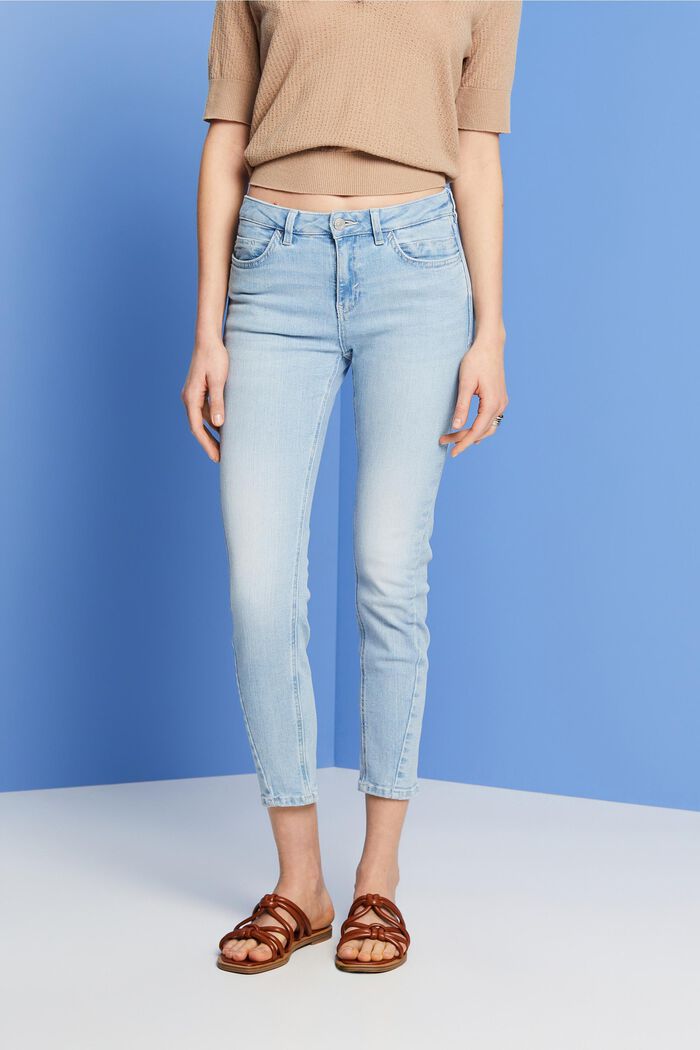 Jeans Slim Fit a vita media, BLUE BLEACHED, detail image number 0