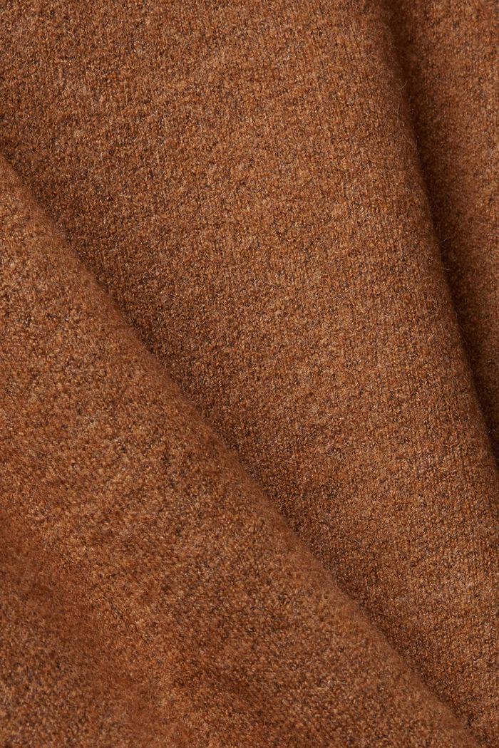 Pullover in maglia misto lana con collo a lupetto, TOFFEE, detail image number 1
