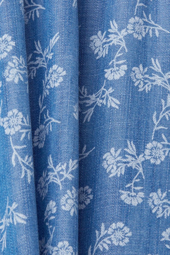 Mini abito in denim con stampa floreale, BLUE MEDIUM WASHED, detail image number 4