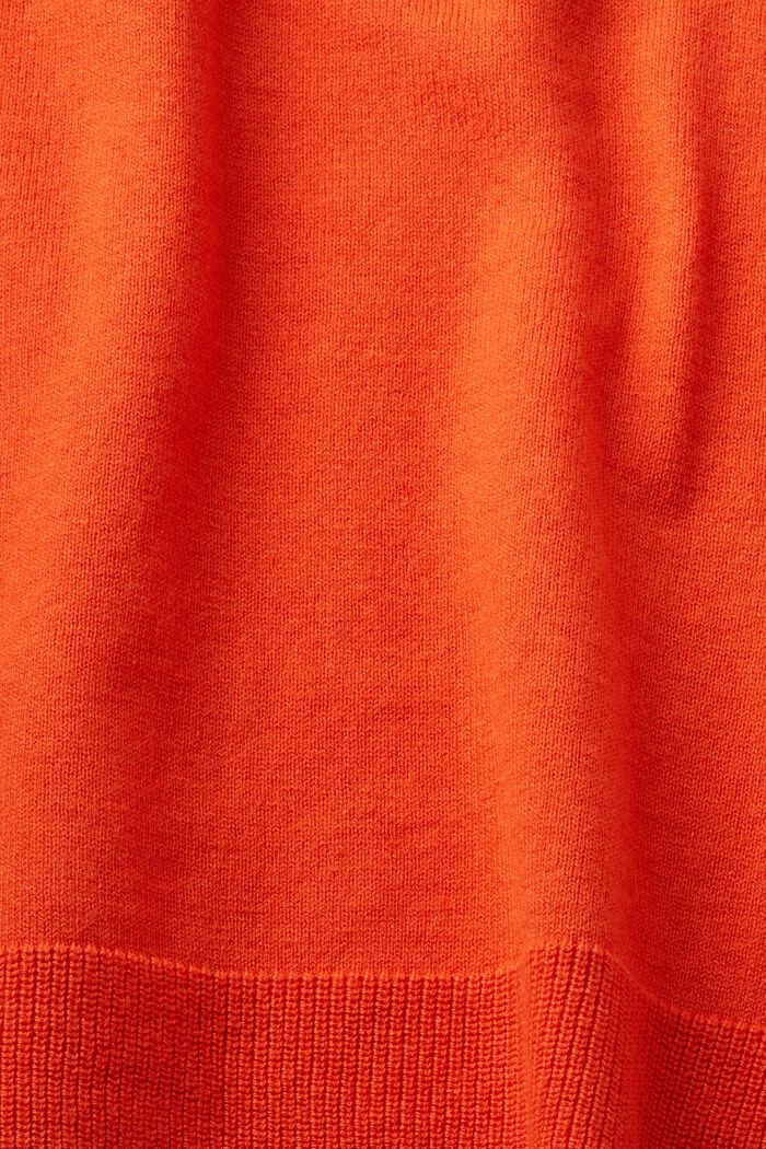 Pullover a manica corta lavorato a maglia, ORANGE RED, detail image number 5