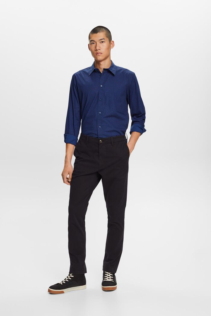 Chino slim fit in twill di cotone, BLACK, detail image number 1