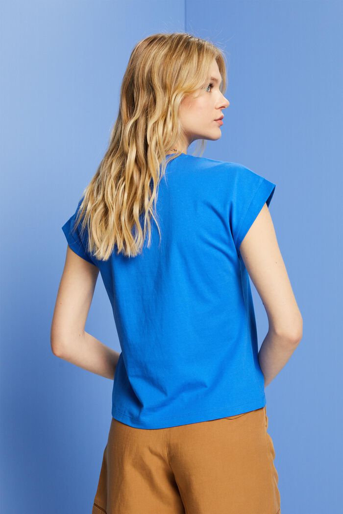 T-shirt basic, 100% cotone, BRIGHT BLUE, detail image number 3