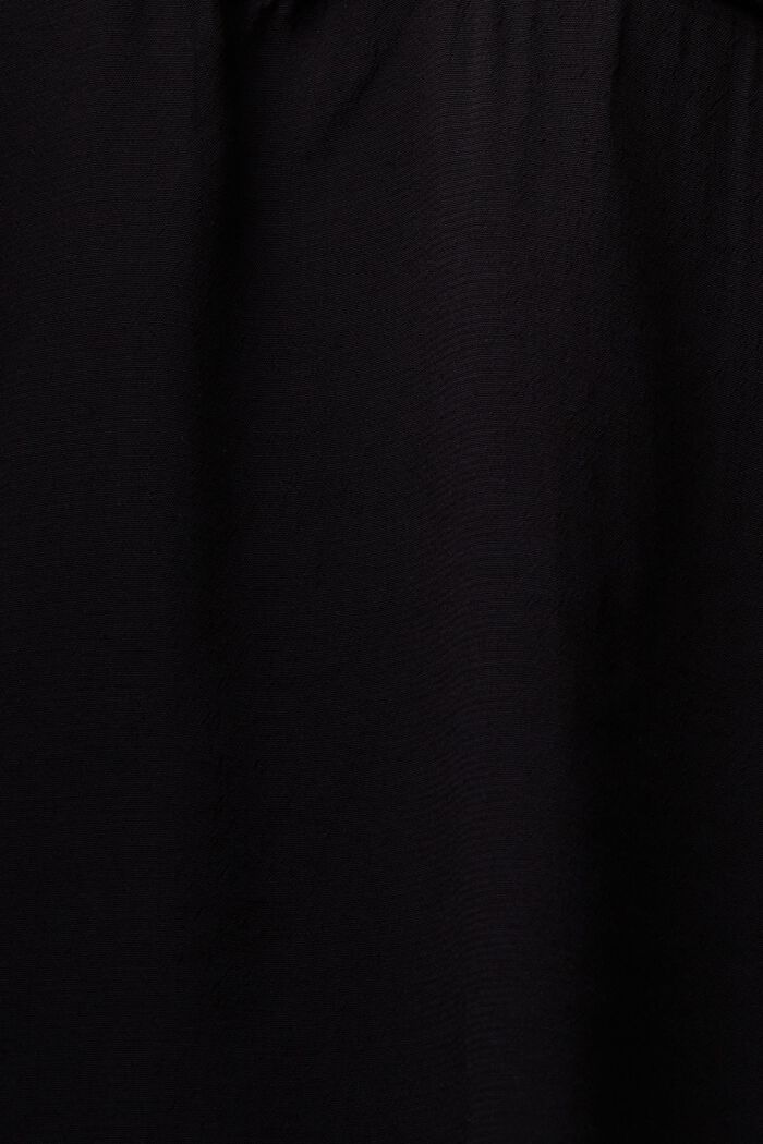 Blusa in crêpe con maniche arricciate, BLACK, detail image number 5