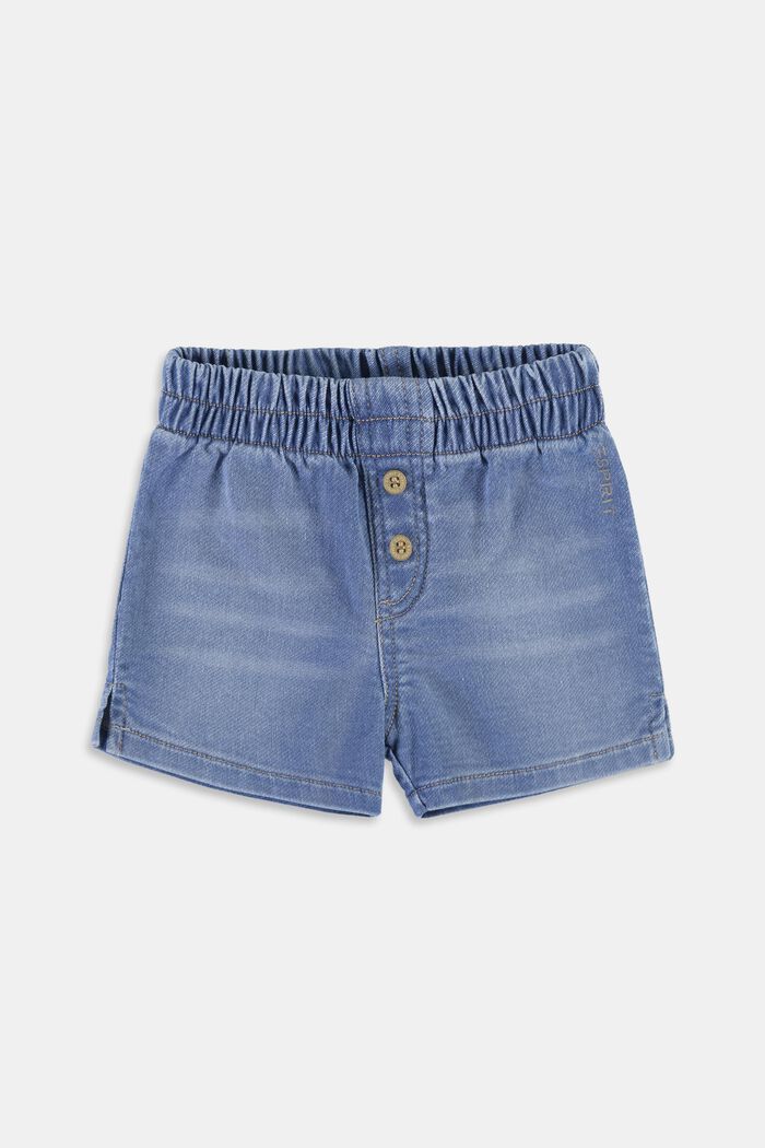 Shorts in jeans dal comodo stile jogger, BLUE BLEACHED, detail image number 0