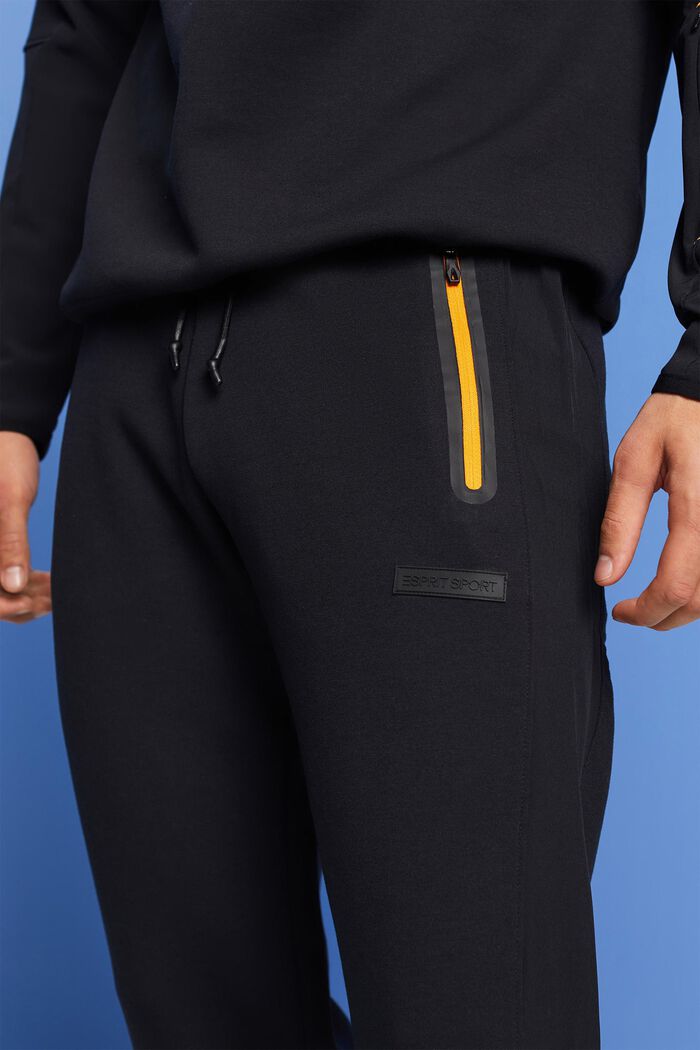 Pantaloni da jogging con zip a contrasto, BLACK, detail image number 2