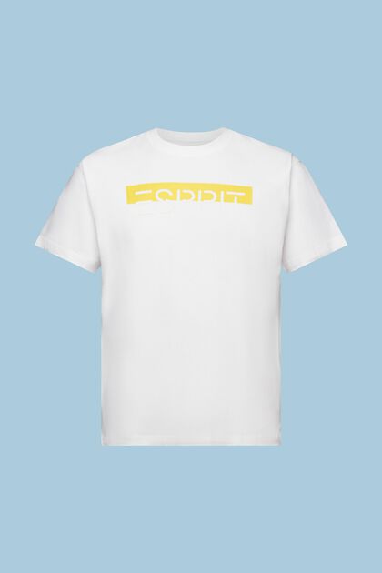 T-shirt con applicazione del logo satinata lucida, WHITE, overview
