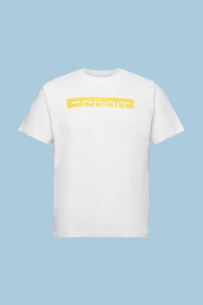 T-shirt con applicazione del logo satinata lucida, WHITE, detail image number 4