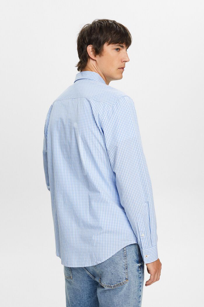 Camicia Vichy button-down, 100% cotone, BRIGHT BLUE, detail image number 3