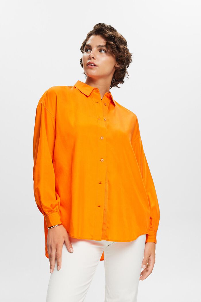 Camicia blusata oversize, BRIGHT ORANGE, detail image number 0