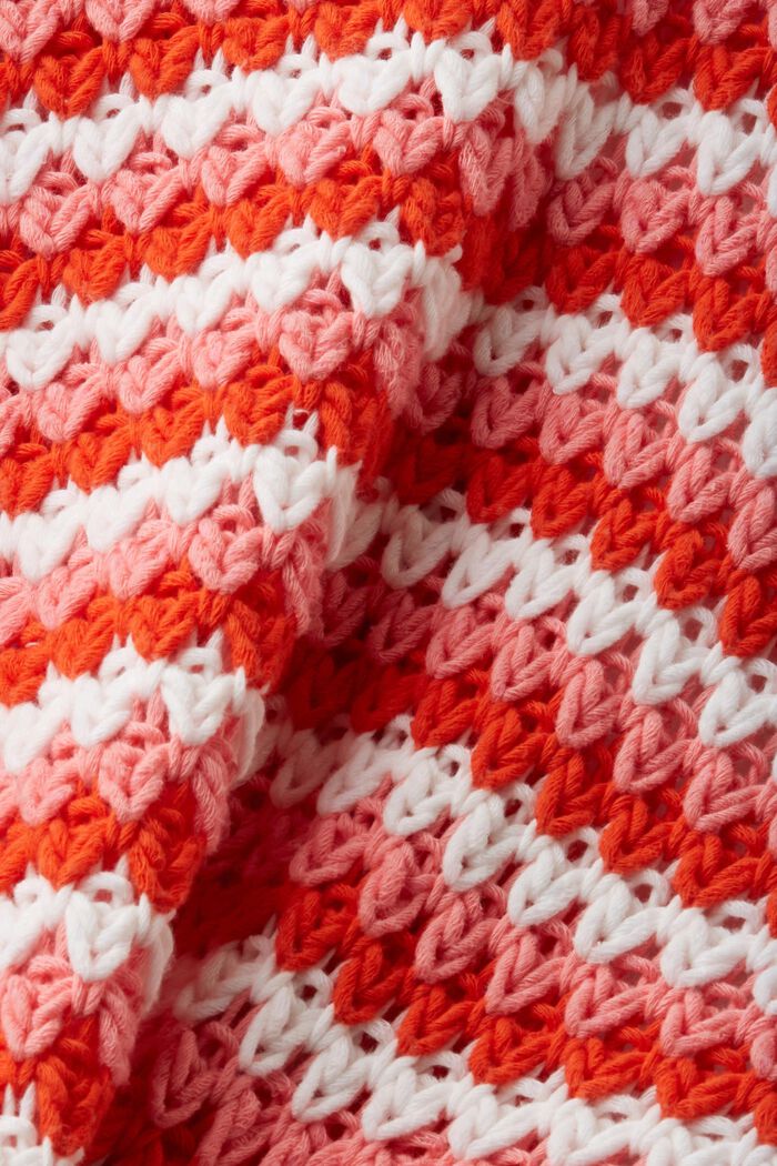 Cardigan con scollo a V in maglia larga, ORANGE RED, detail image number 4
