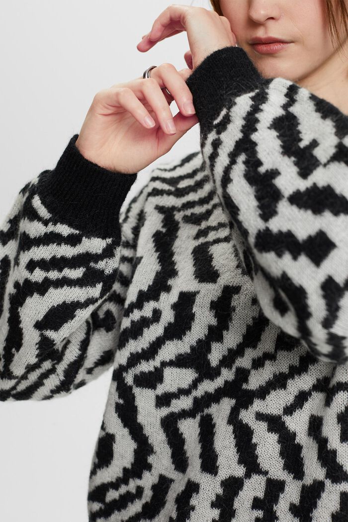 Pullover in misto lana mohair, BLACK, detail image number 2