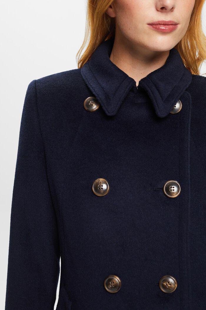 In materiale riciclato: Cappotto con lana, NAVY, detail image number 2